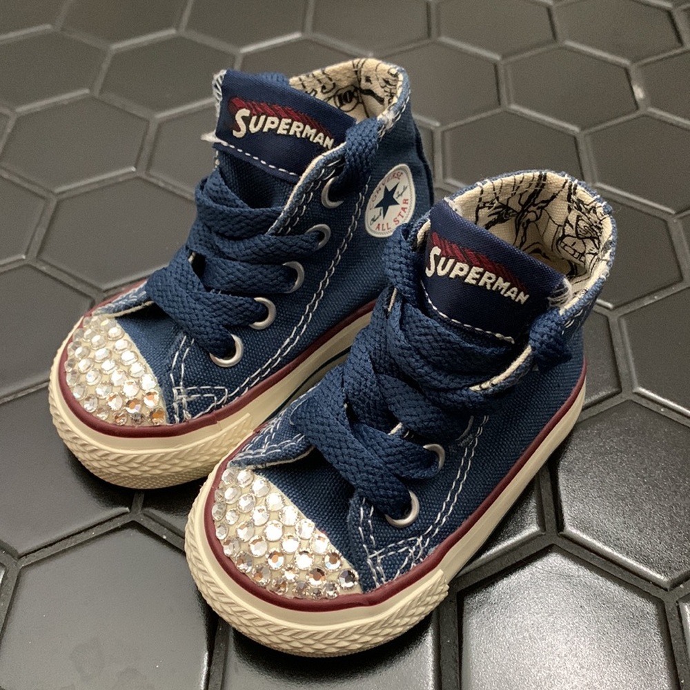 Baby Converse - High Tops Chuck Taylor Superman Girls Sneakers Size Two